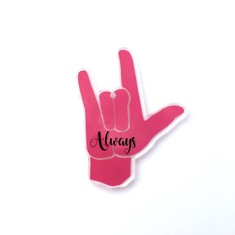 I Love You Sign Language Hand Acrylic Shape Craftchameleon