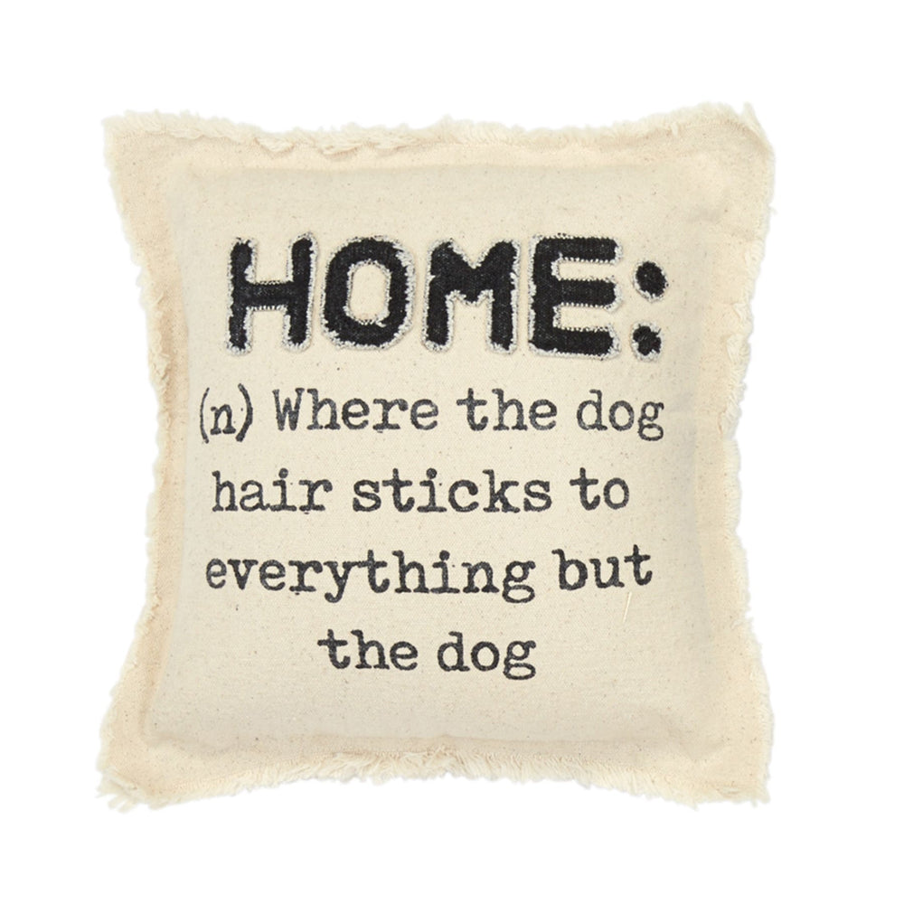 Mud Pie Canvas Hook Dog Pillow, Home