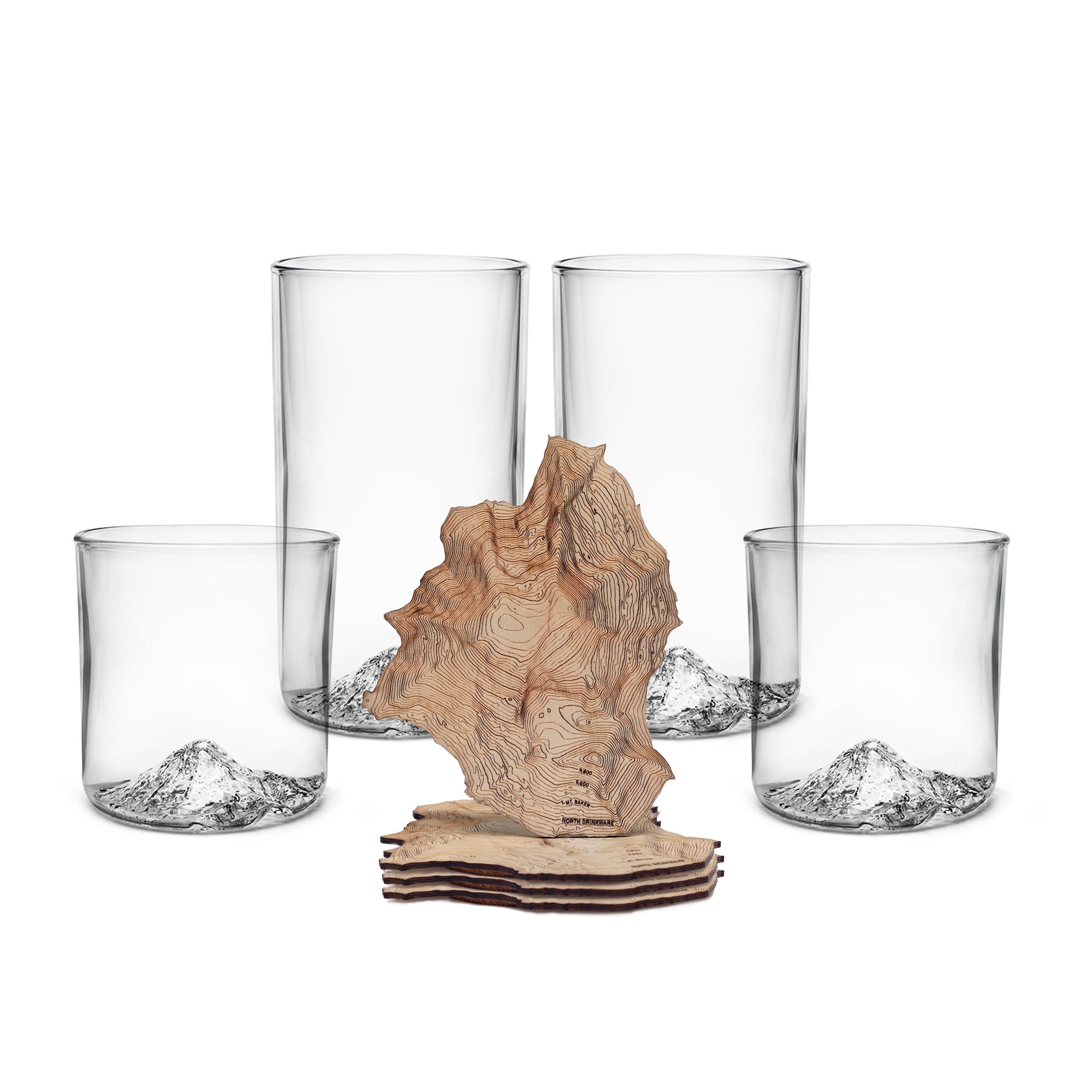 The Mt. Bachelor Tumbler  Handblown Mountain Whiskey Glass Made in USA