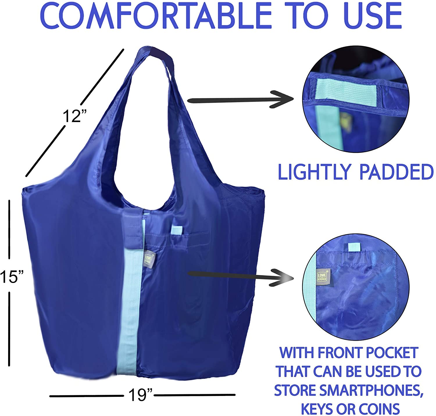 insulated shopping bags zipper