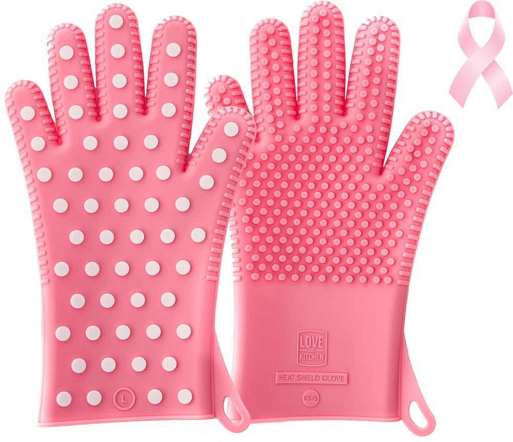SOFT PINK - Women's Silicone Oven Mitts / Pot Holders - Support The Fi ...