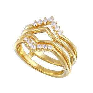 Baguette Halo Sunburst Guard Ring