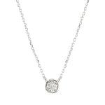Melrose Single Bezel CZ Necklace-Necklace-Ashley Schenkein Jewelry Design