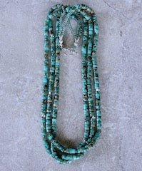 Aqua Terra Jasper Heishi 3-Strand Necklace with Czech Glass & Sterling Silver