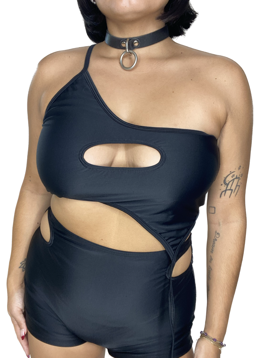 One Shoulder Asymmetric Cut Out Crop Top CROP TOP oraingopartners   