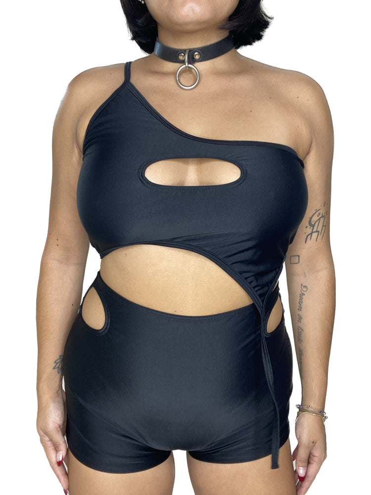 One Shoulder Asymmetric Cut Out Crop Top CROP TOP oraingopartners   