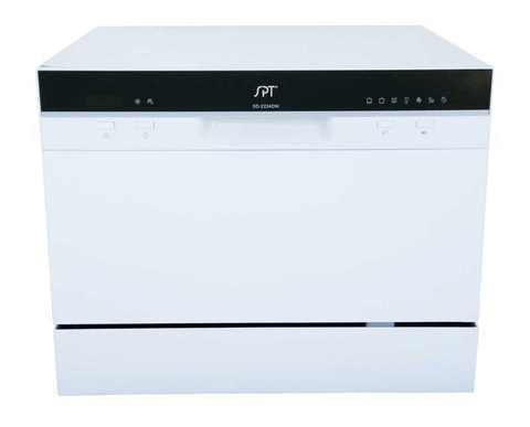 Spt Countertop Dishwasher With Delay Start In White Sd 2224dw