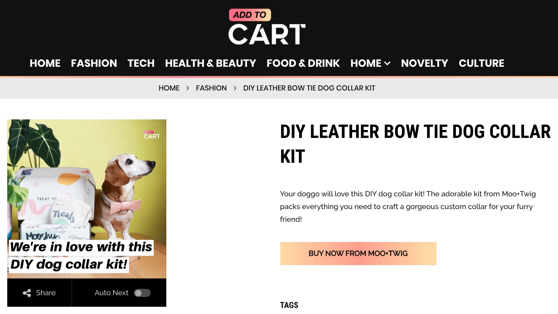 Add to Cart - Moo and Twig DIY Dog Collar Kit