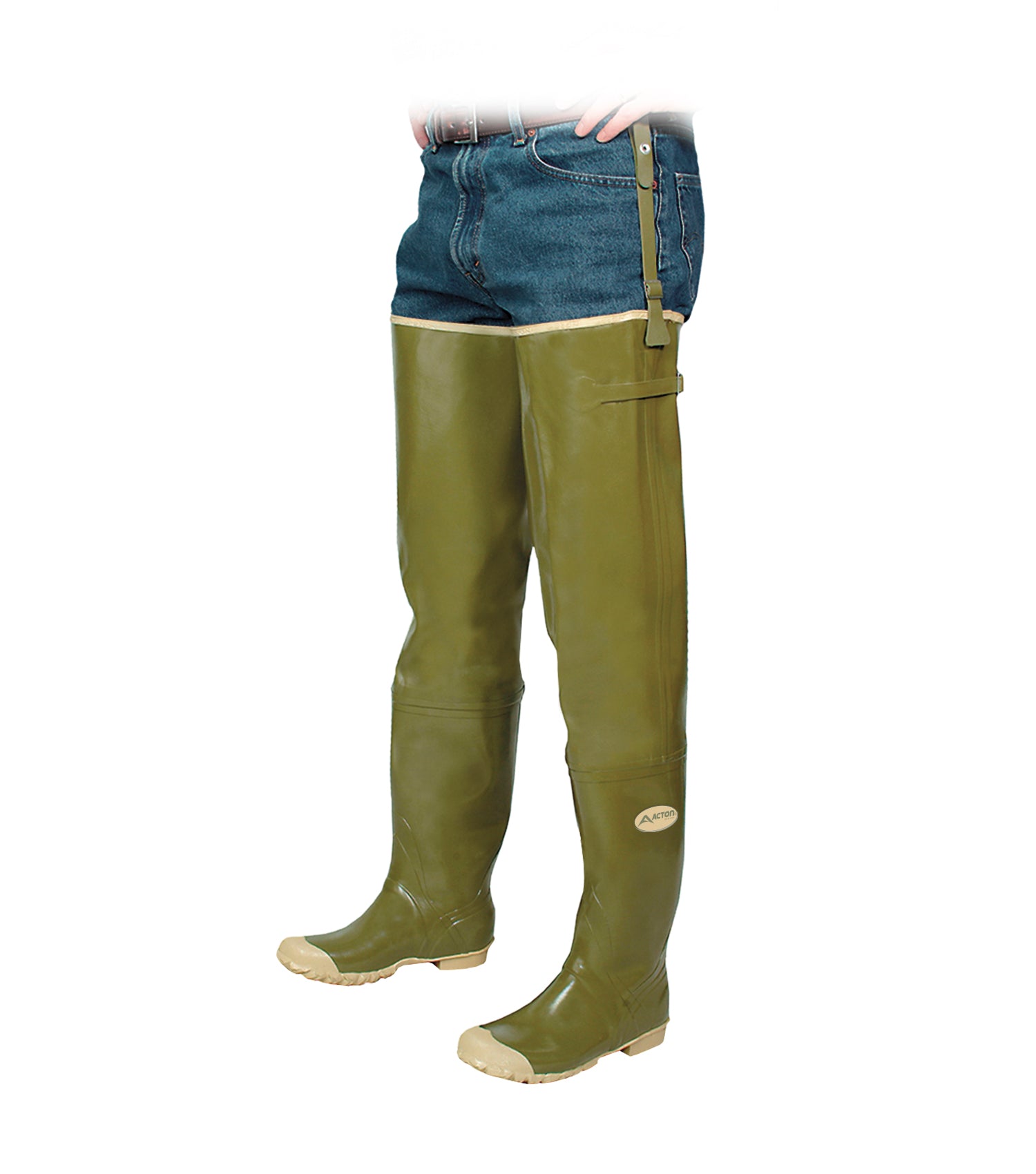 Acton Brook Hip Waders, Olive Green 