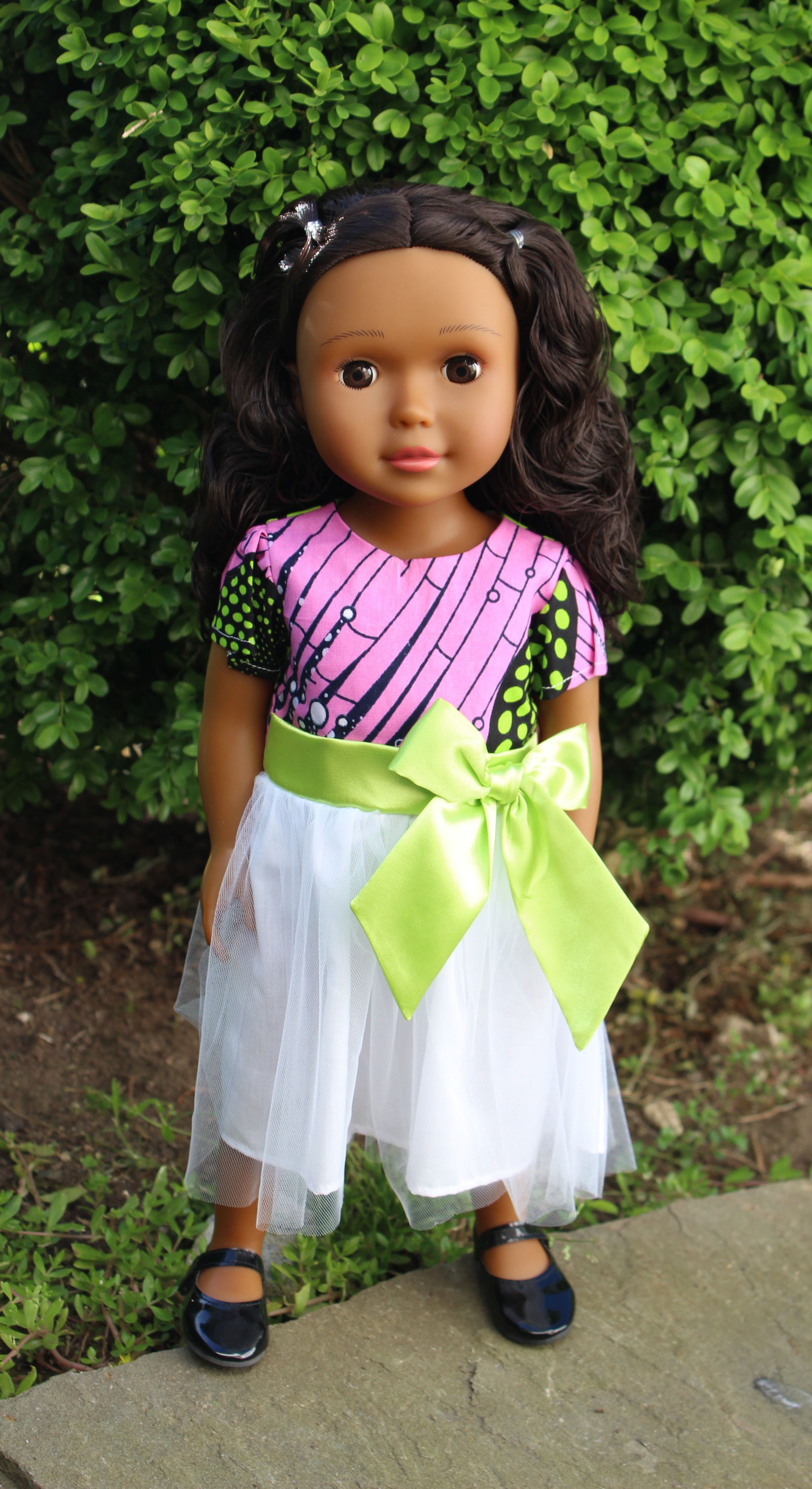 mixed baby doll with curly hair