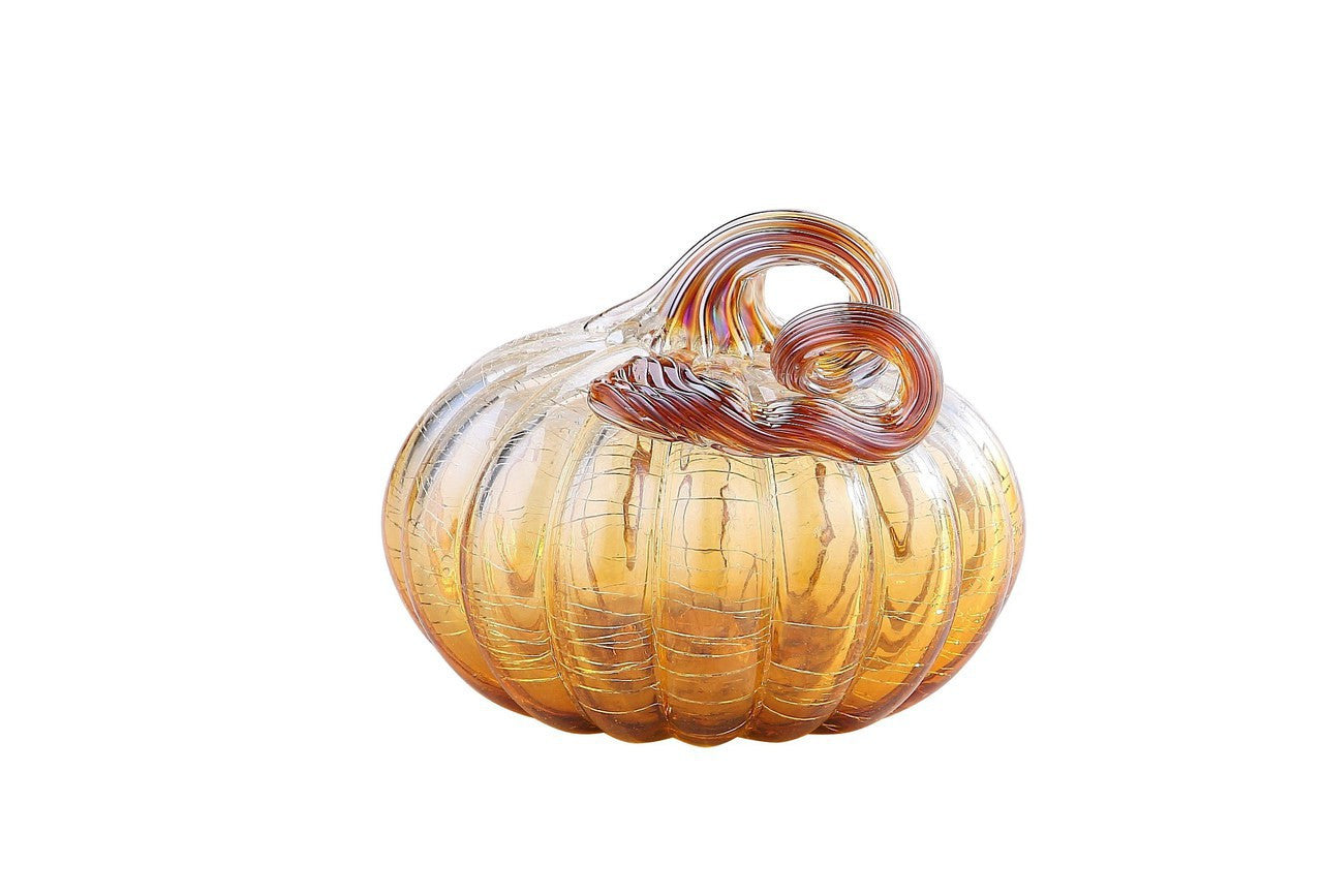 Clear Amber Glass Pumpkin - Small | Home Decorative Accents – HOME