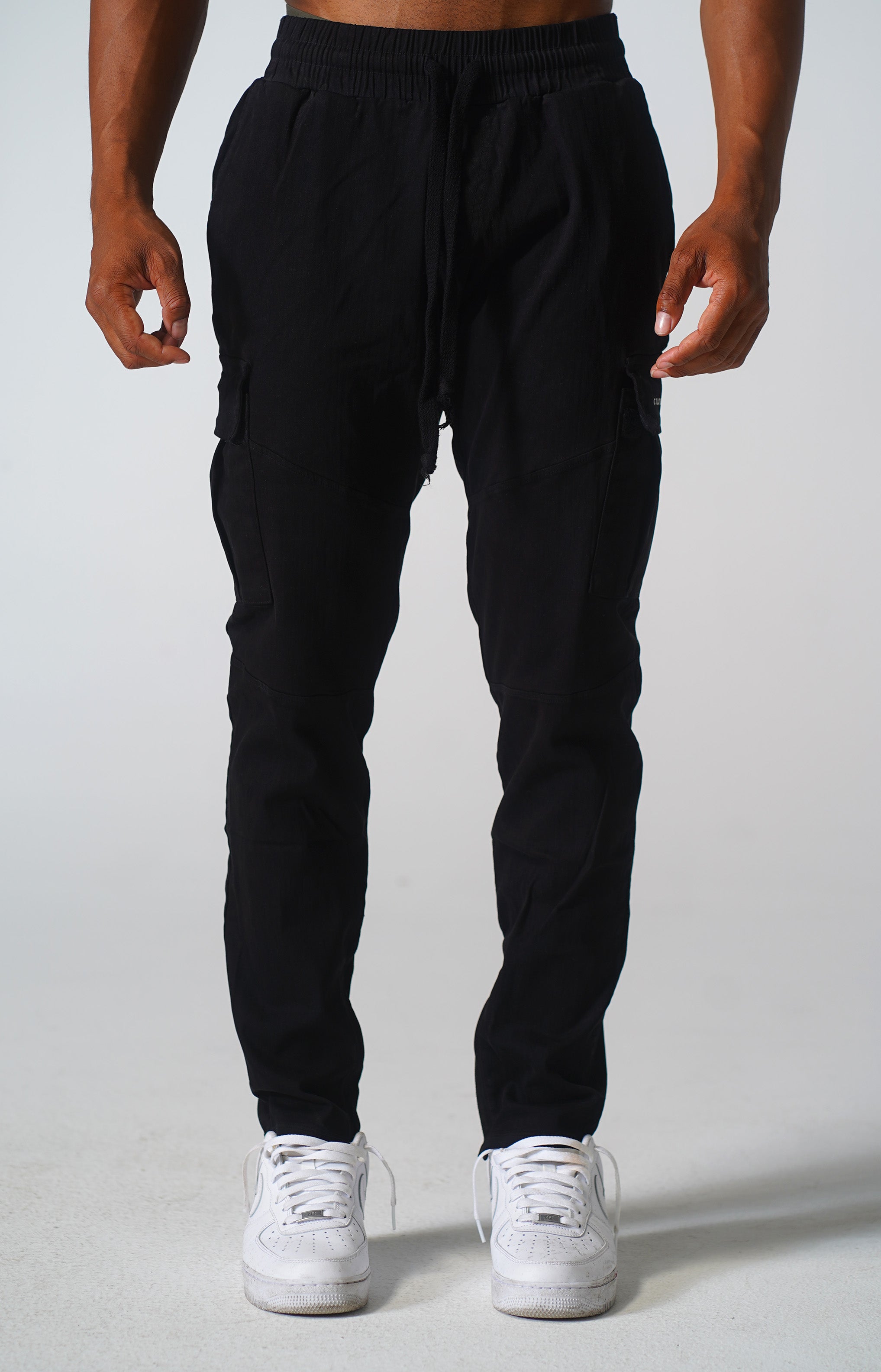 Men's Black Cargo Joggers – Golden Aesthetics