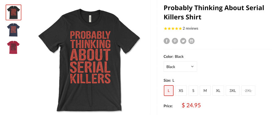 Probably thinking about serial killers shirt
