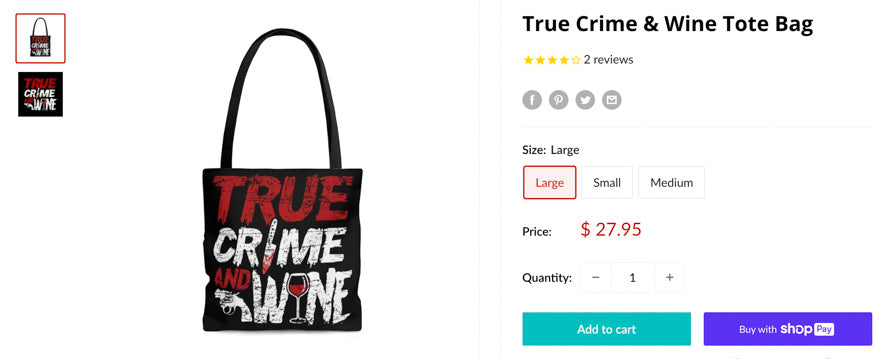 True Crime Wine Bag