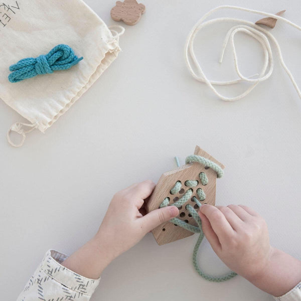 wooden lacing toy fish