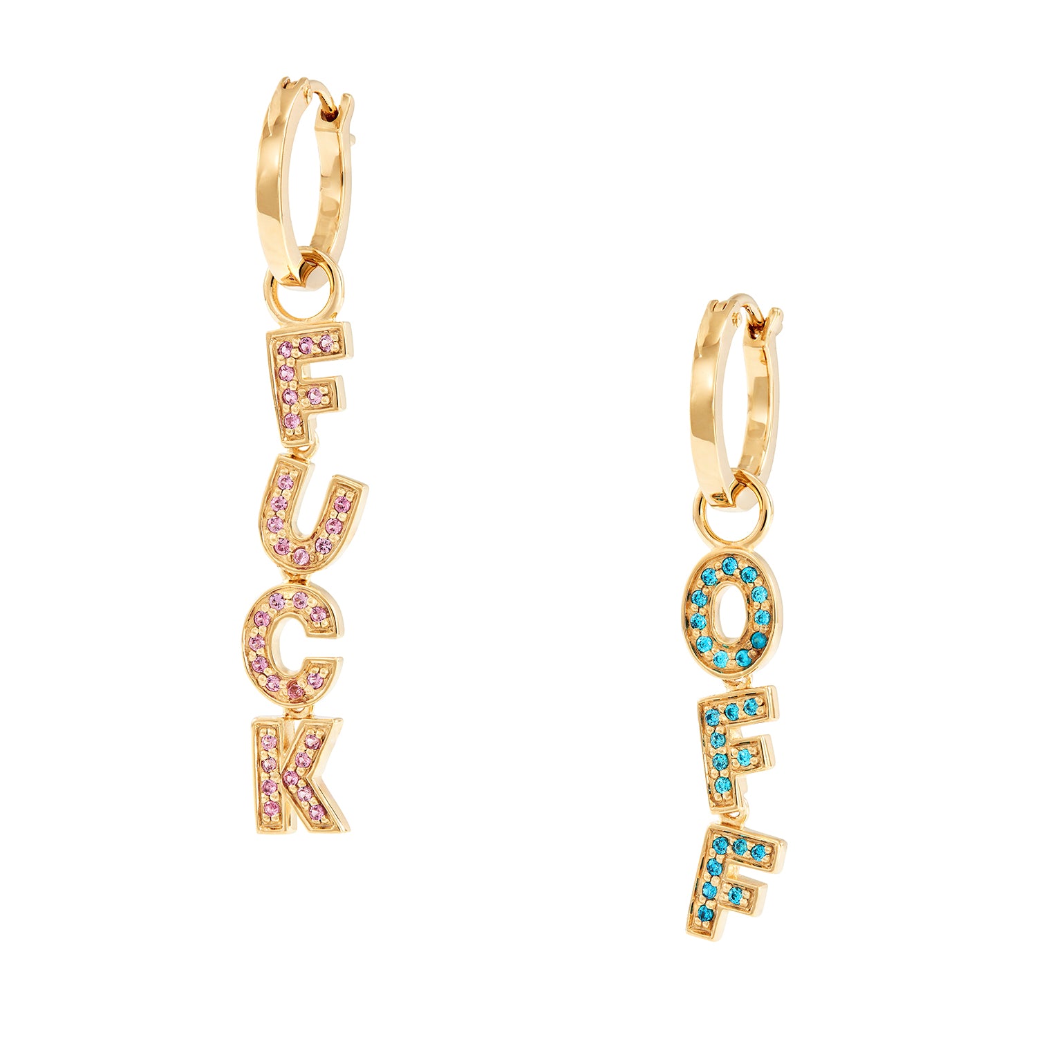 F**K OFF Charm Hoops – Rosie Fortescue Jewellery