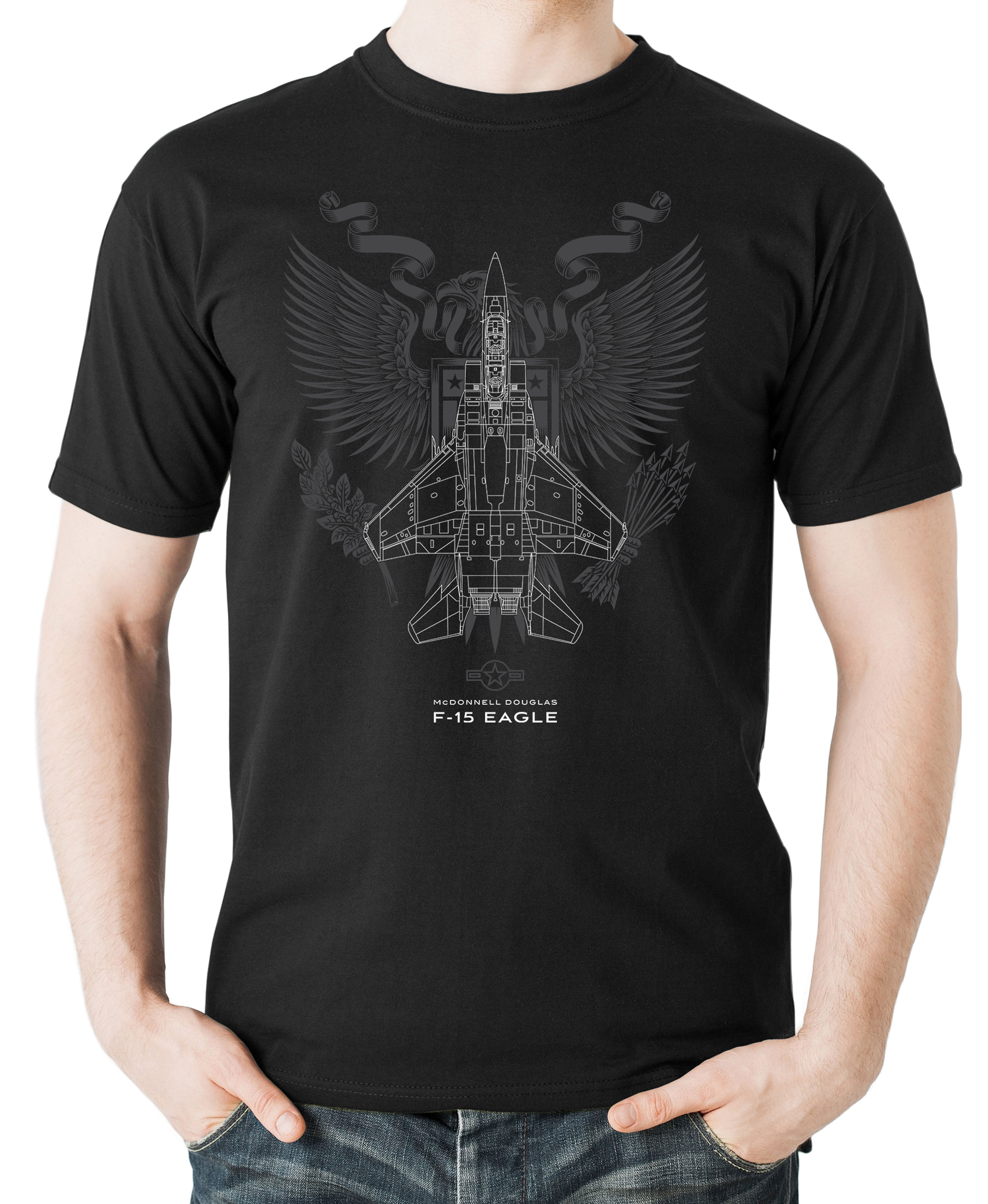 F-15 Eagle With American Eagle' Hanes Youth T-Shirt