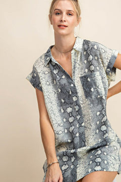 Bennett Snake Print Shirt Dress