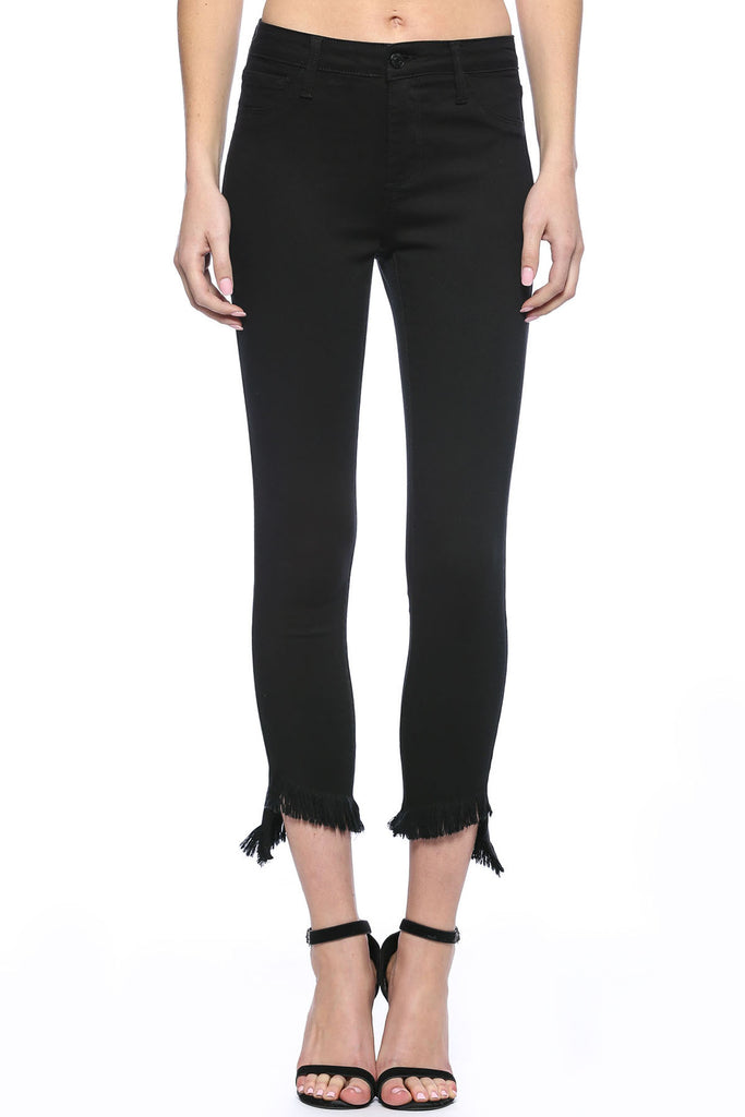 black frayed ankle jeans