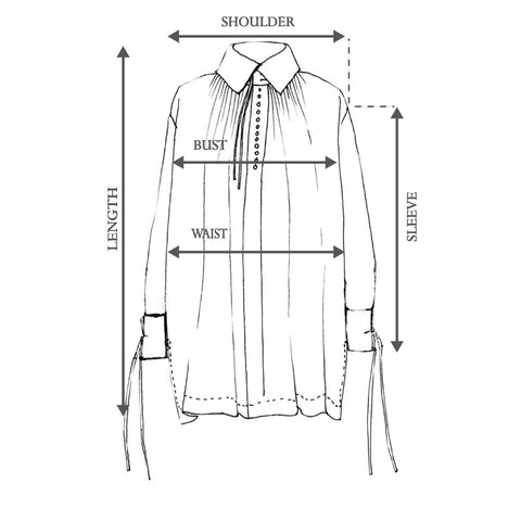 Size Guide Gathered Neck Shirt