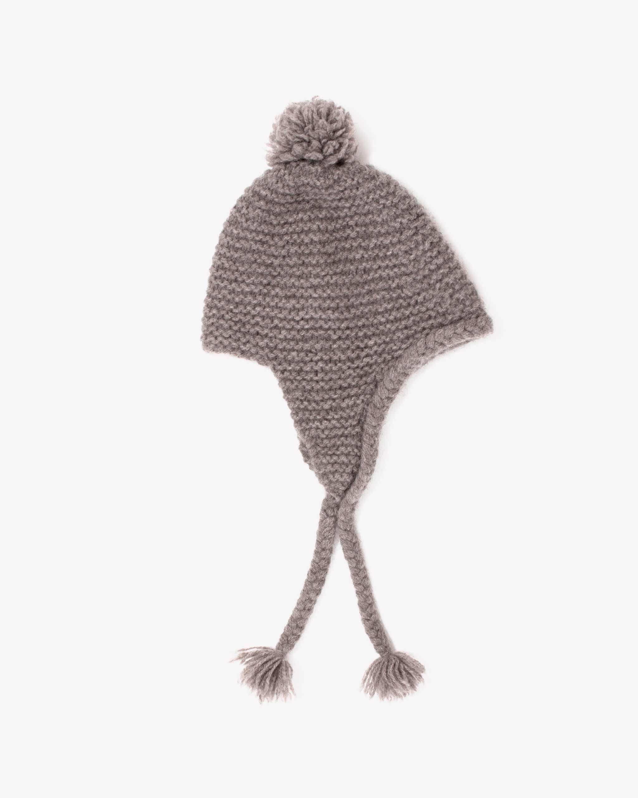 grey knitted baby hat