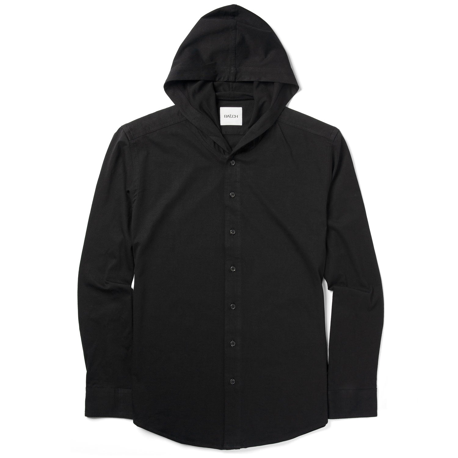 Batch Men's Knit Hooded Shirt - In Black Knit Jersey | Batch