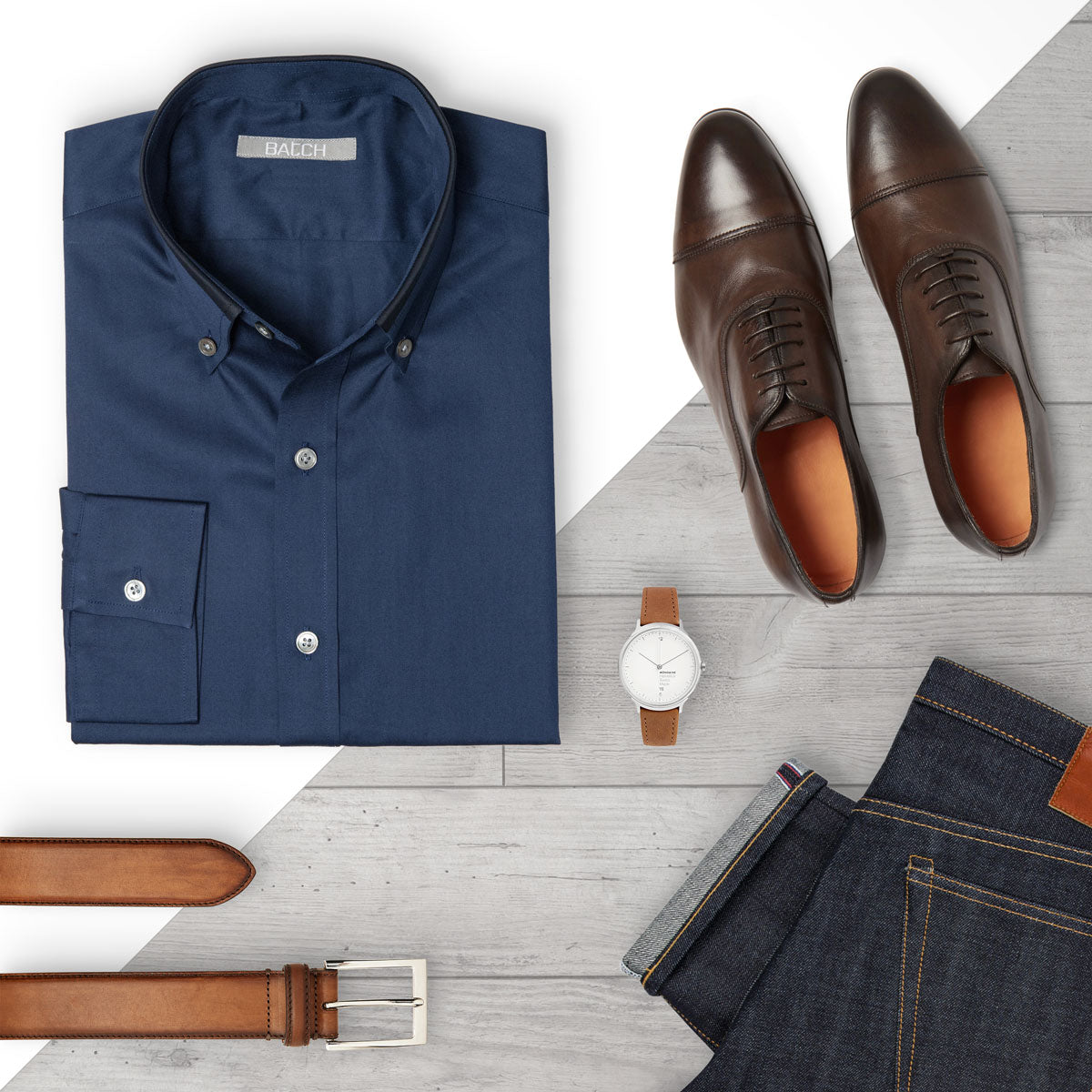 Business Casual Outfit with Navy Dress Shirt