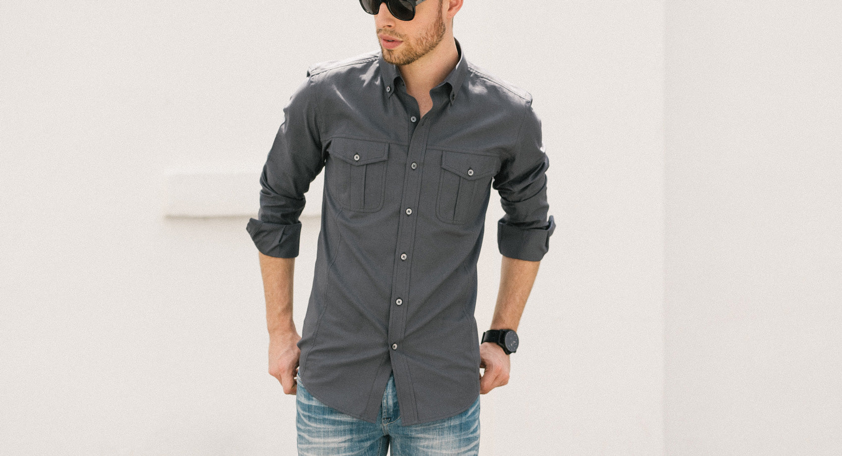 Dark Navy Men's Utility Shirt