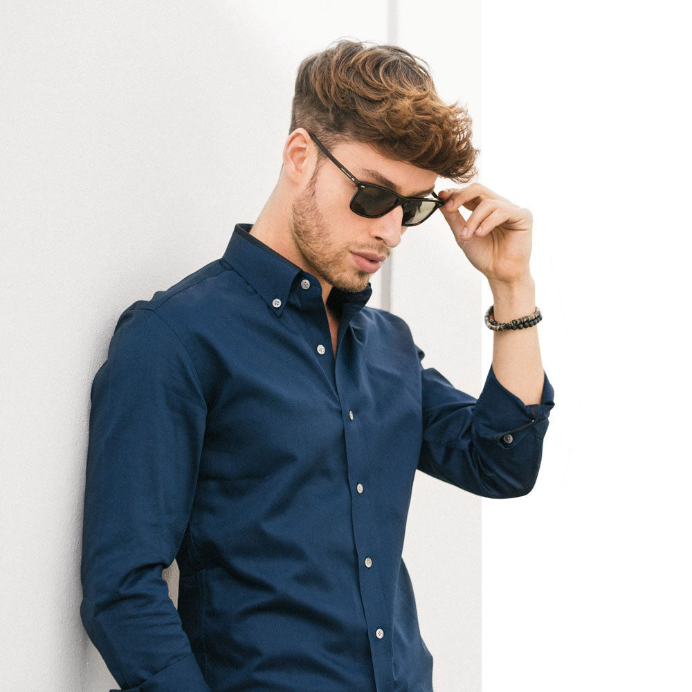 Dark Blue Shirt Outfit Men on Sale, SAVE 34% 