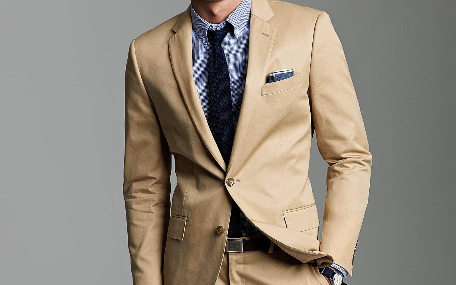 Men's Button Down Collar Semi-Formal Outfit
