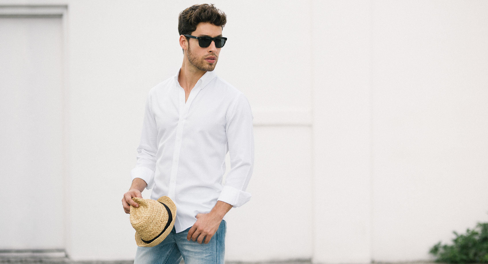 White Utility Shirt and Jeans