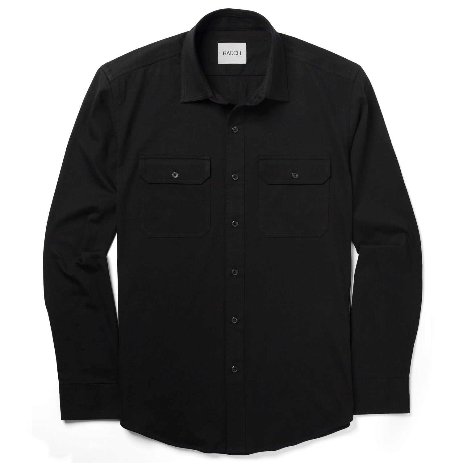 Batch Men's Utility Shirt - Constructor in Black Cotton Jersey | Batch
