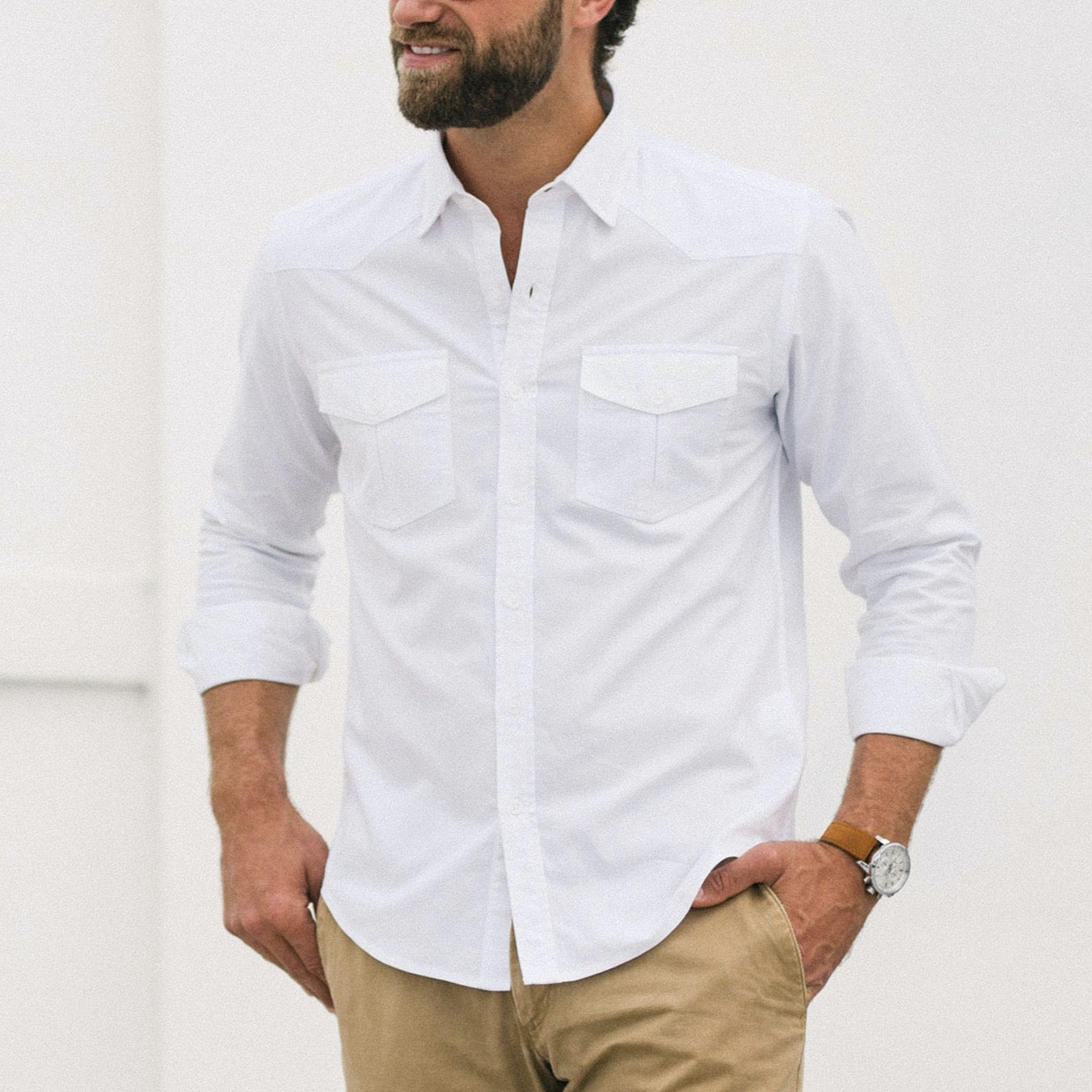 Men's Utility Shirt - Maker In Clean White Oxford | Batch
