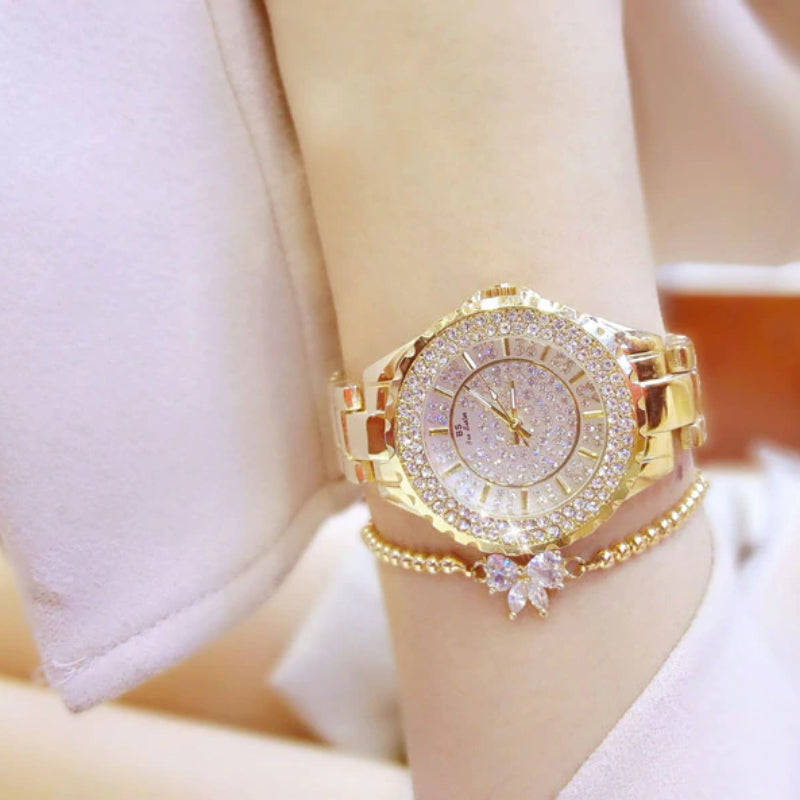 Luxury Bejeweled Wrist Watch With Bow Charm Bracelet – Inspire Watch