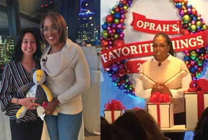Jennifer Cura from The Patchwork Bear with Oprah and Gayle King