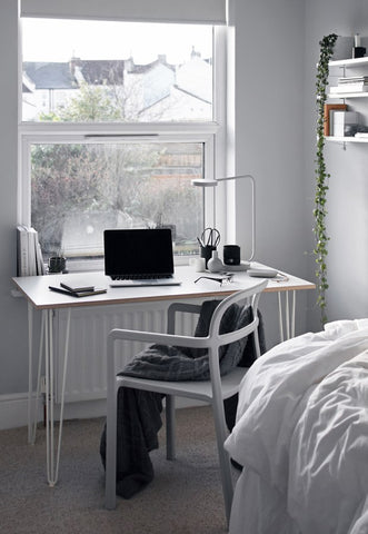 Bespoke desk with hairpin legs