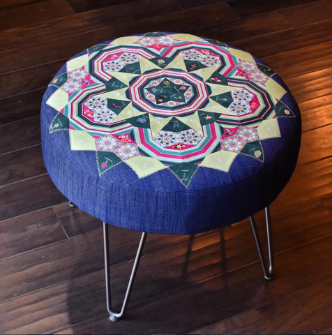 DIY ottoman with hairpin legs