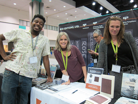 Derrick Austin, Jenna Fisher, and Melissa Hall at AWP