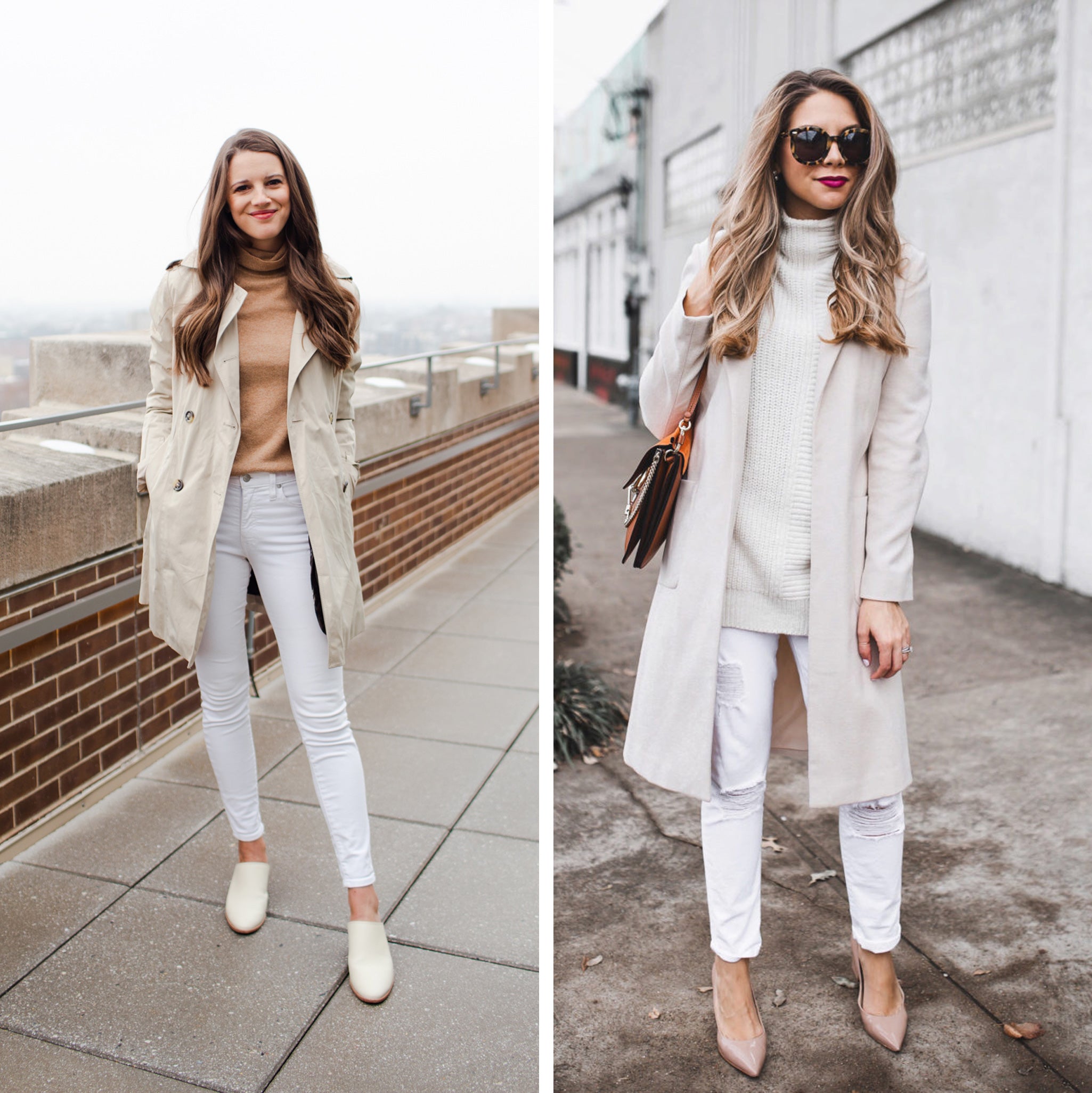 how to style white jeans for work