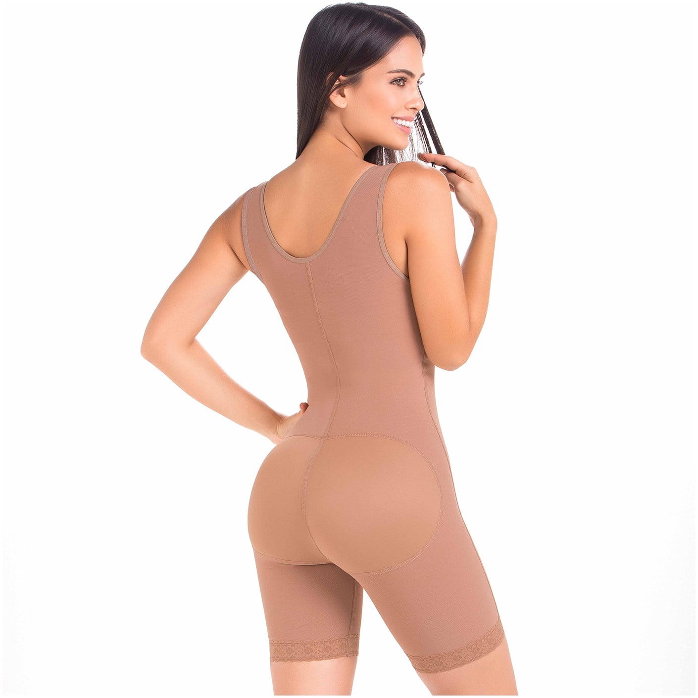 Fajas MYD 0065 Mid Thigh Bodysuit Shaper for Women / Powernet