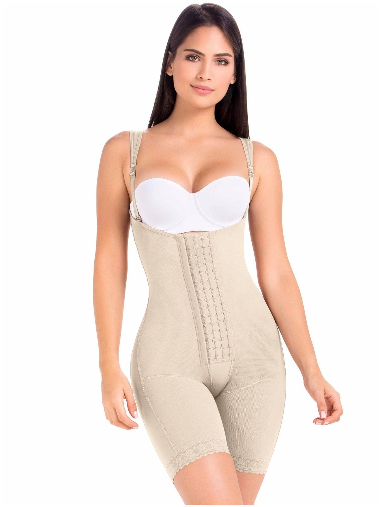 Fajas Colombianas Skims Corset Minceur High Compression Shapewear With Hook  And Eye Front Closure Waist Trainer Body Sha size L Color Beige