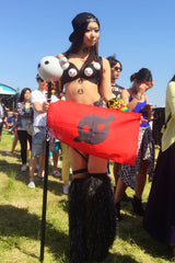 rave girl in her custom festival outfit