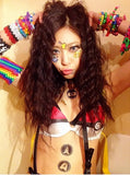 rave girl in a complete festival outfit 