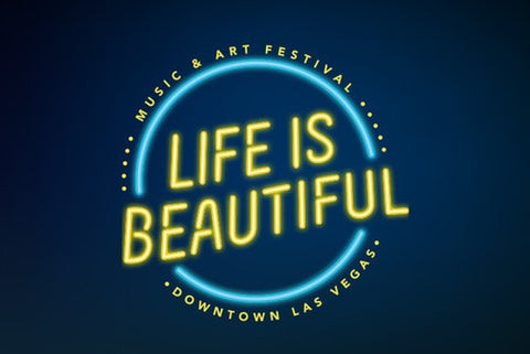 life is beautiful neon lights logo