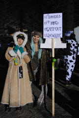 rave girls enjoying snowglobe night life