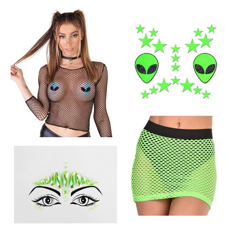 Neon Green Alien Outfit