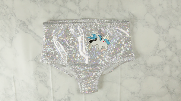 iHeartRaves Hologram High Wasted Rave Booty Shorts DIY