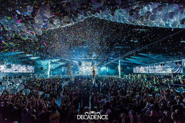 ravers celebrate new years eve at Decadence festival