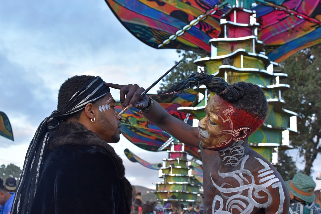 Face and body painting at the newly designed Woogie Stage at Lightning in a Bottle Music Festival