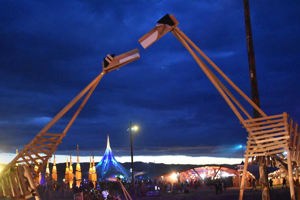 Wood art exhibits at Lightning in a Bottle Music Festival